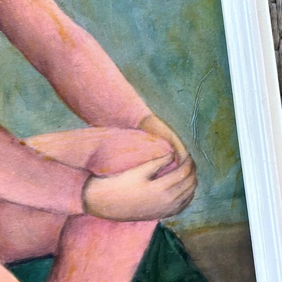 Vintage Margaret Keane 1963 Big Eye Framed Textured Print Ballerina Class kitsch - Picture 10 of 15